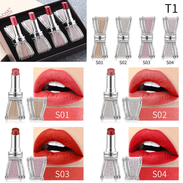 Bowknot Lipstick Sweet And Colorful Star Four-pack Lipstick Set - Bargin Bazaar