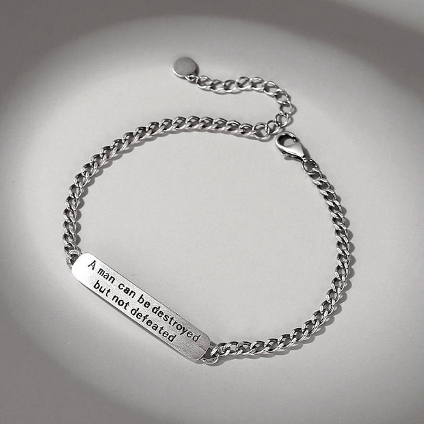 Mens Fashion Vintage Letter Thai Silver Bracelet