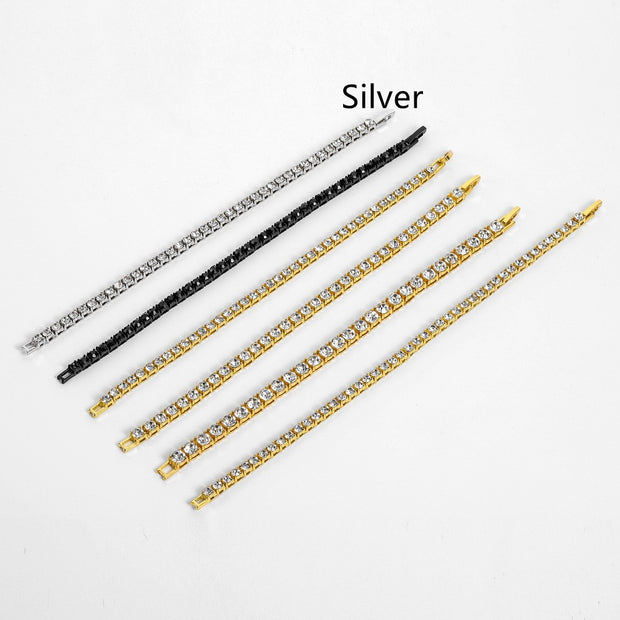 Mens Fashion Single Drain Diamond Bracelet