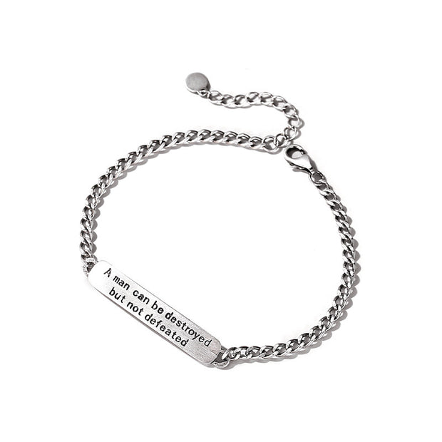 Mens Fashion Vintage Letter Thai Silver Bracelet