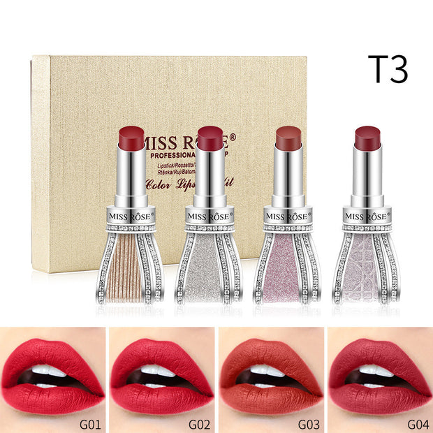 Bowknot Lipstick Sweet And Colorful Star Four-pack Lipstick Set - Bargin Bazaar