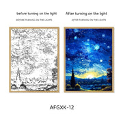 Van Gogh Famous Starry Sky Line Living Room Lighting Painting