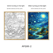 Van Gogh Famous Starry Sky Line Living Room Lighting Painting