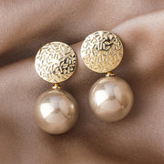 Korean Version Of Imitation Pearl Personality Wild Geometric Type Women's Earrings - Bargin Bazaar