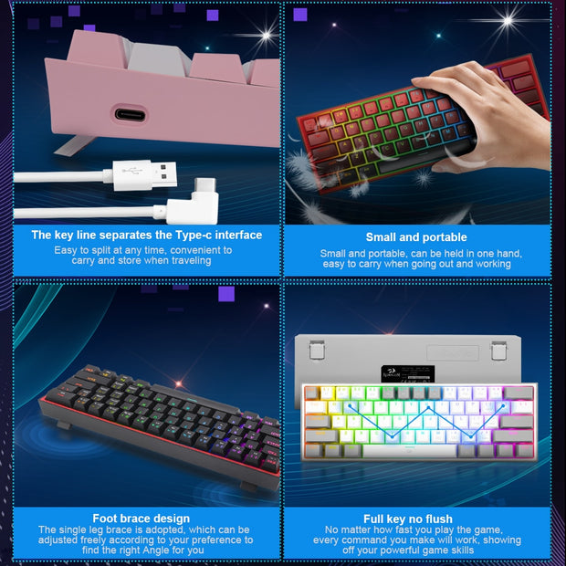 Mini Mechanical Gaming Wired Keyboard - Bargin Bazaar