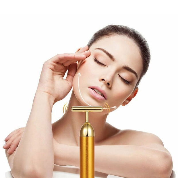 Energy 24K Gold T Beauty Bar Facial Roller Massager - Bargin Bazaar