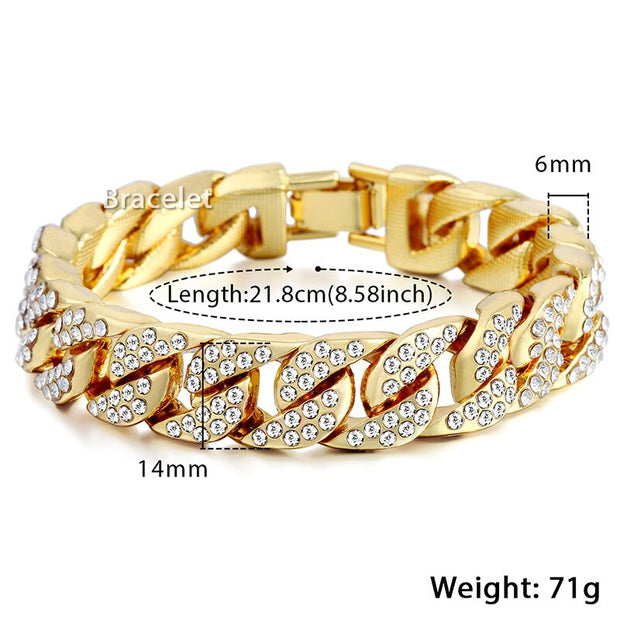 Miami Gold Curb Cuban Bracelet - Bargin Bazaar