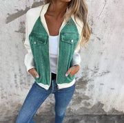 Women's Casual Hooded Denim Patchwork Jacket - Bargin Bazaar