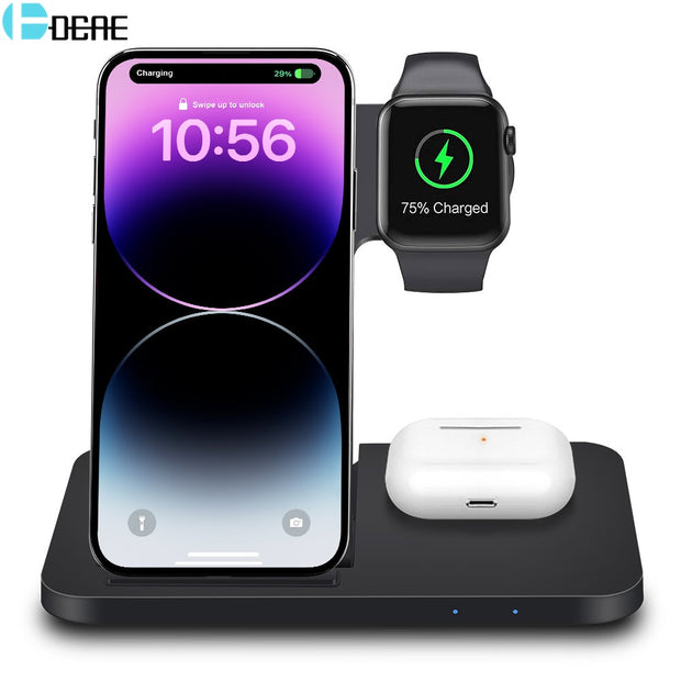 3in1 Wireless Fast Charger Dock Station - Bargin Bazaar