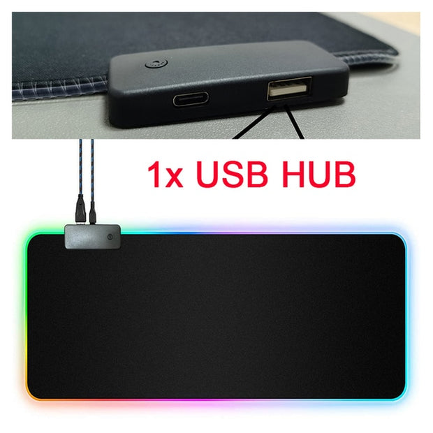 RGB Mouse Pad with Cable - Bargin Bazaar