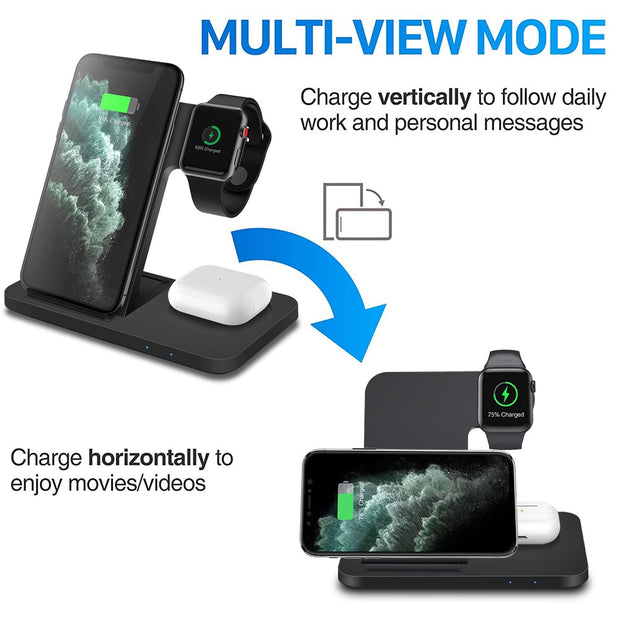 3in1 Wireless Fast Charger Dock Station - Bargin Bazaar